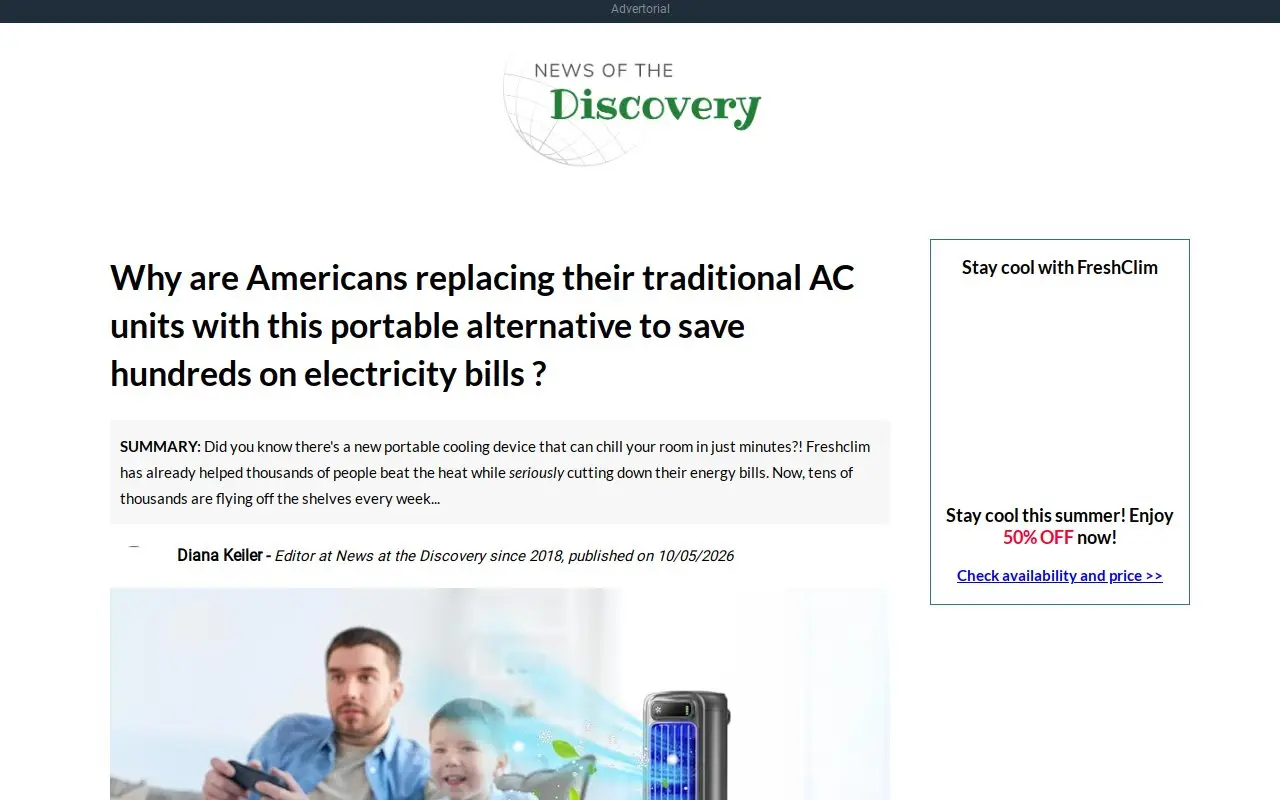 Landing page screenshot