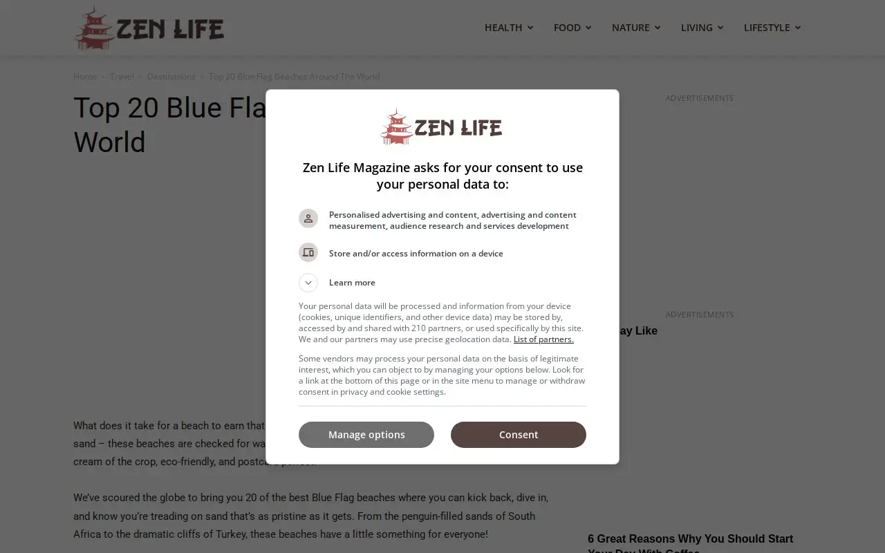 Landing page screenshot
