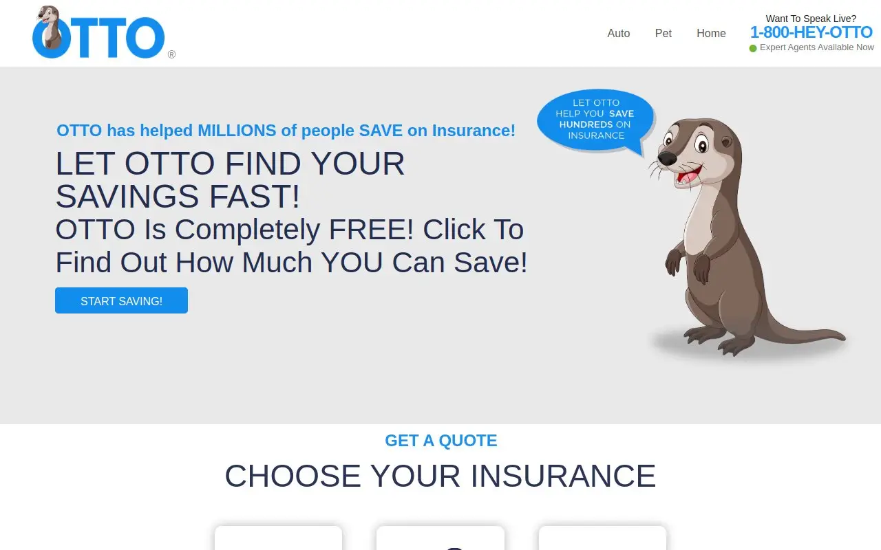 Landing page screenshot