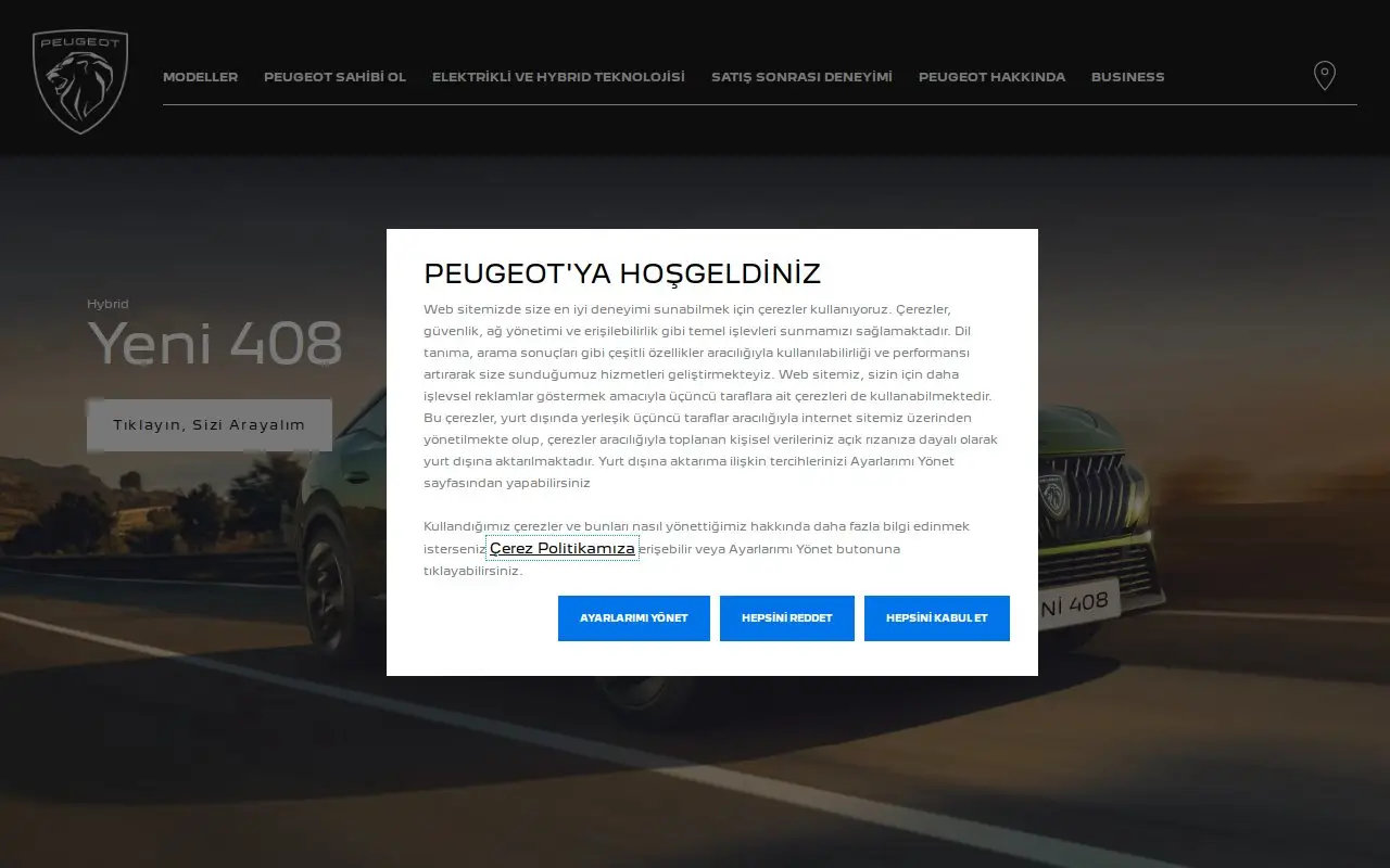 Landing page screenshot