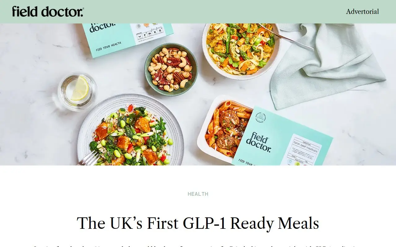 Landing page screenshot