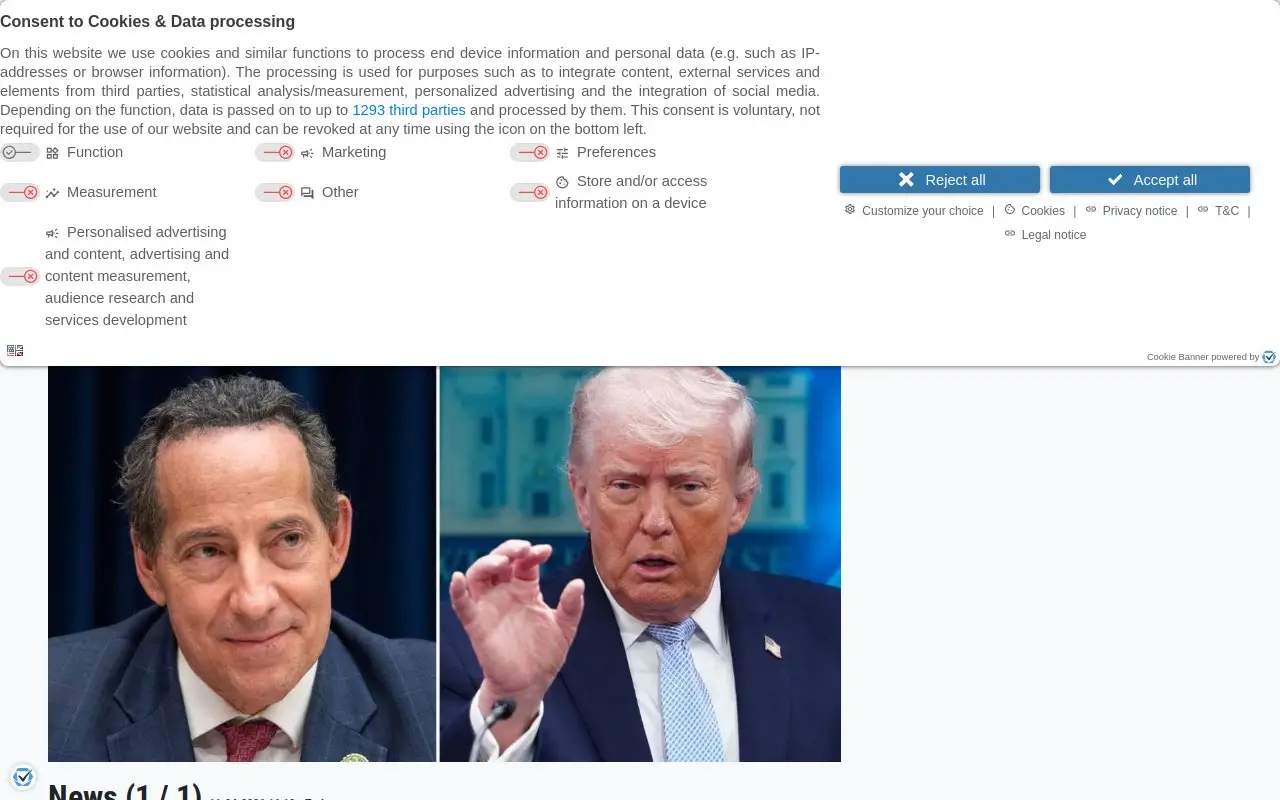 Landing page screenshot