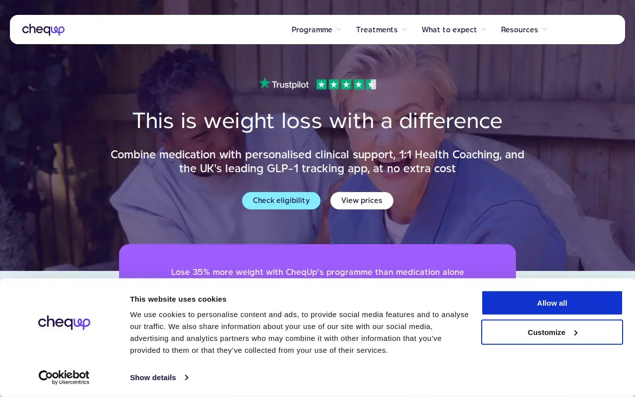 Landing page screenshot
