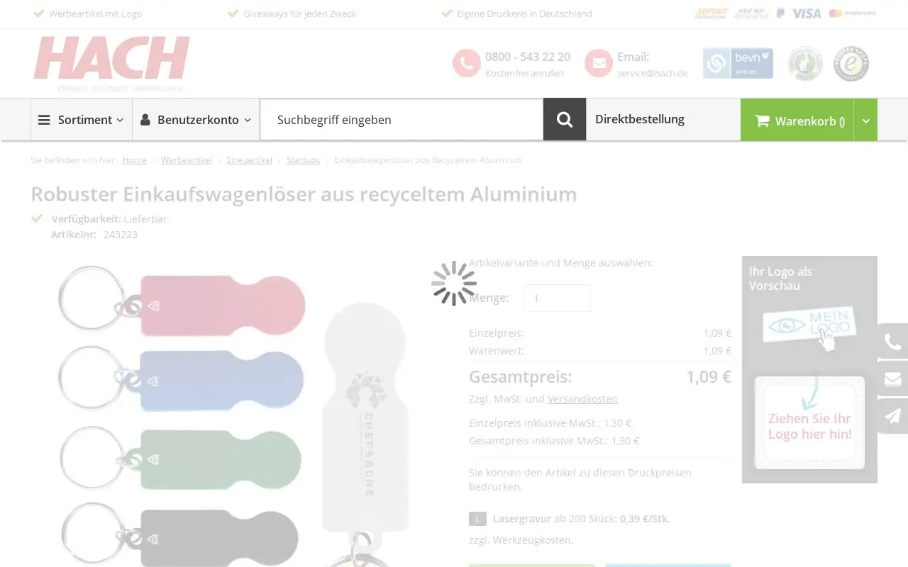 Landing page screenshot