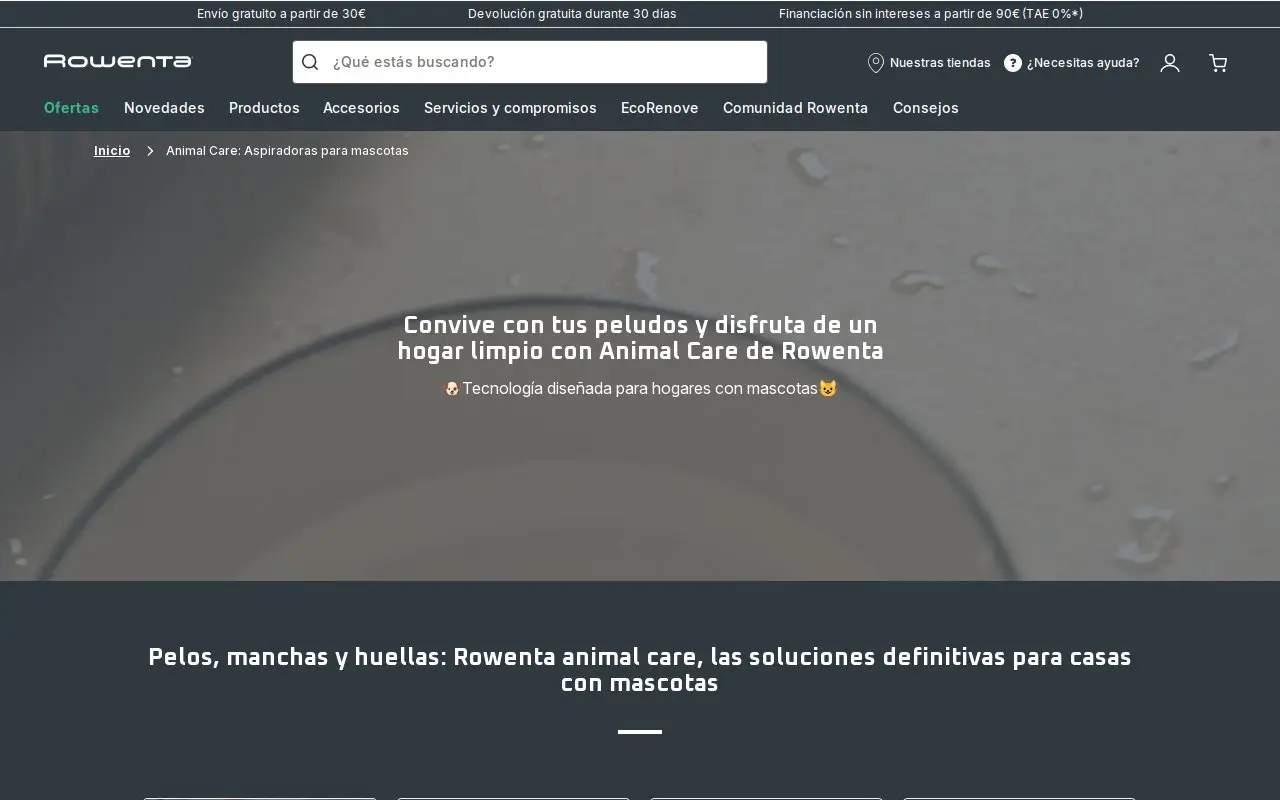 Landing page screenshot