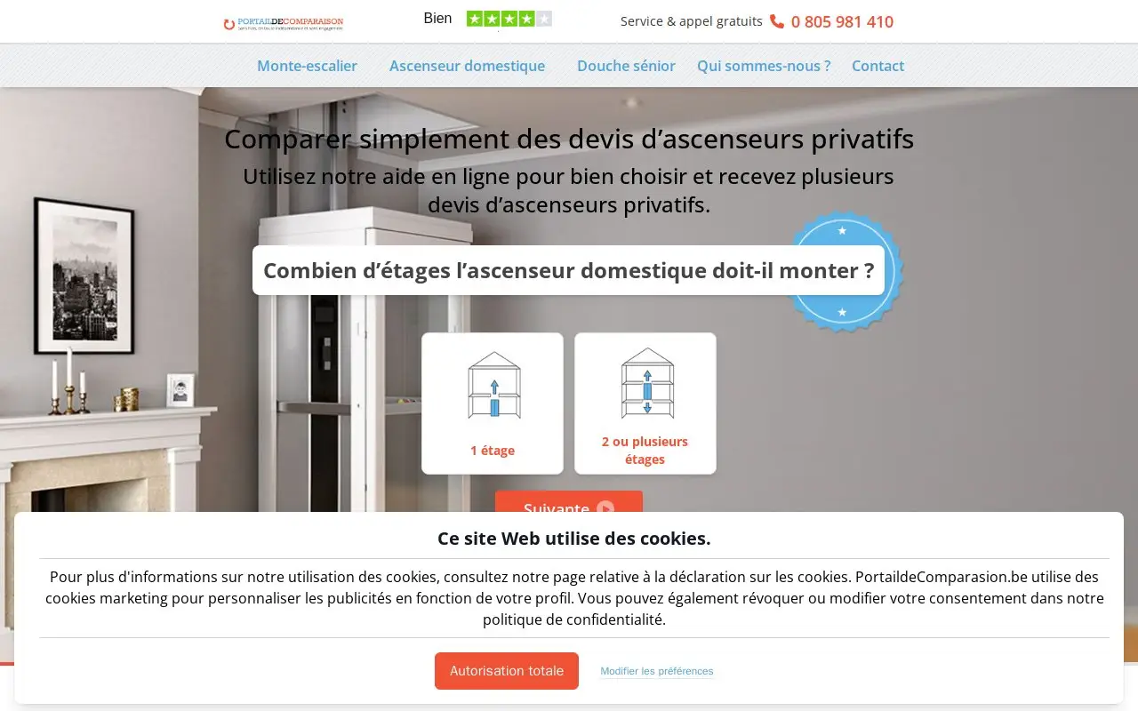 Landing page screenshot