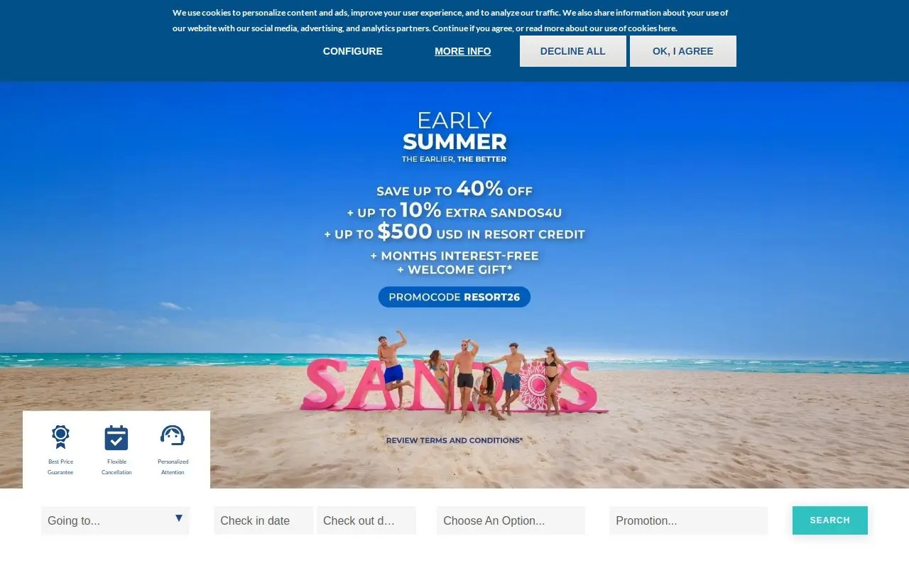 Landing page screenshot