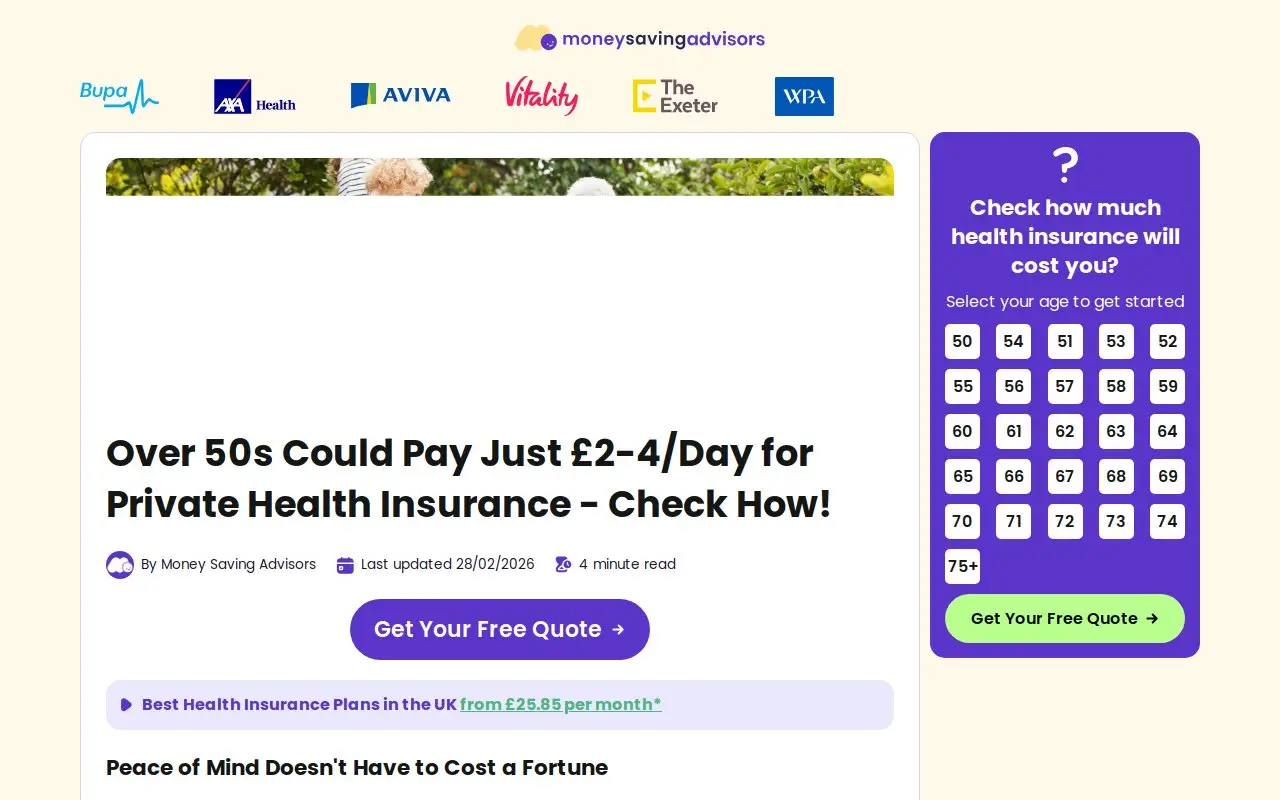 Landing page screenshot
