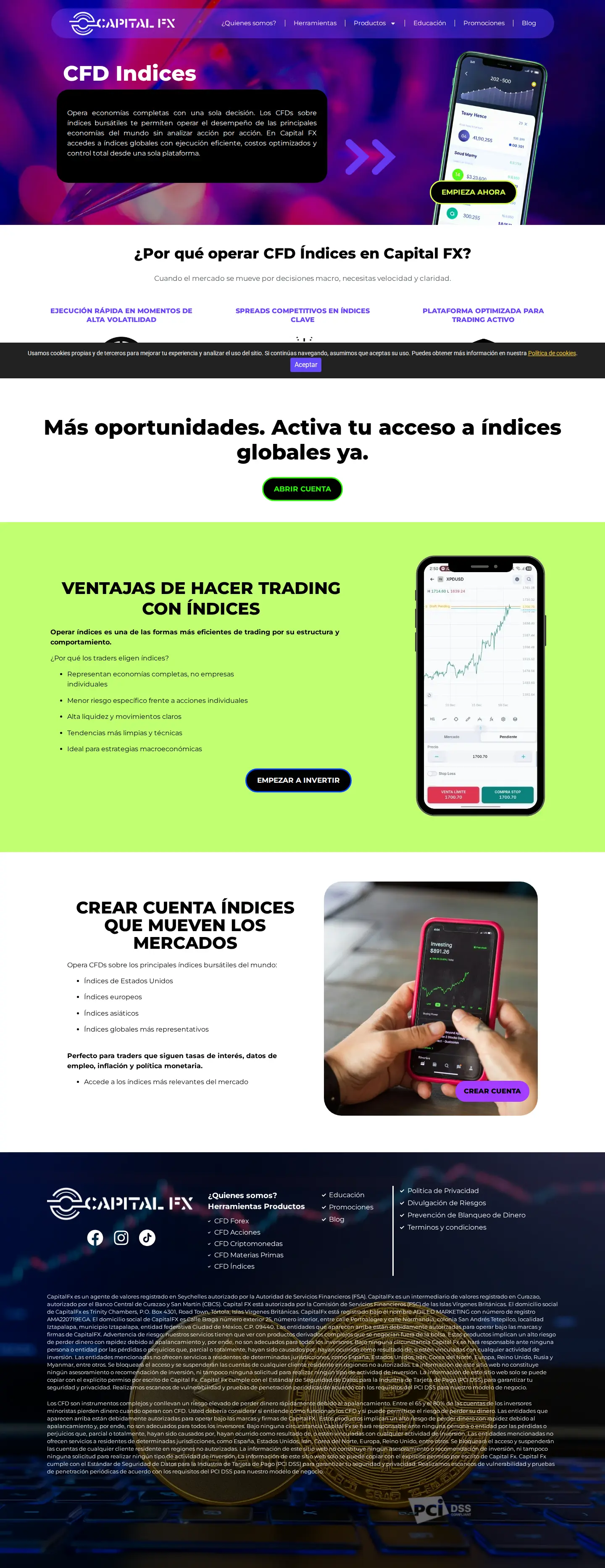 Landing page screenshot