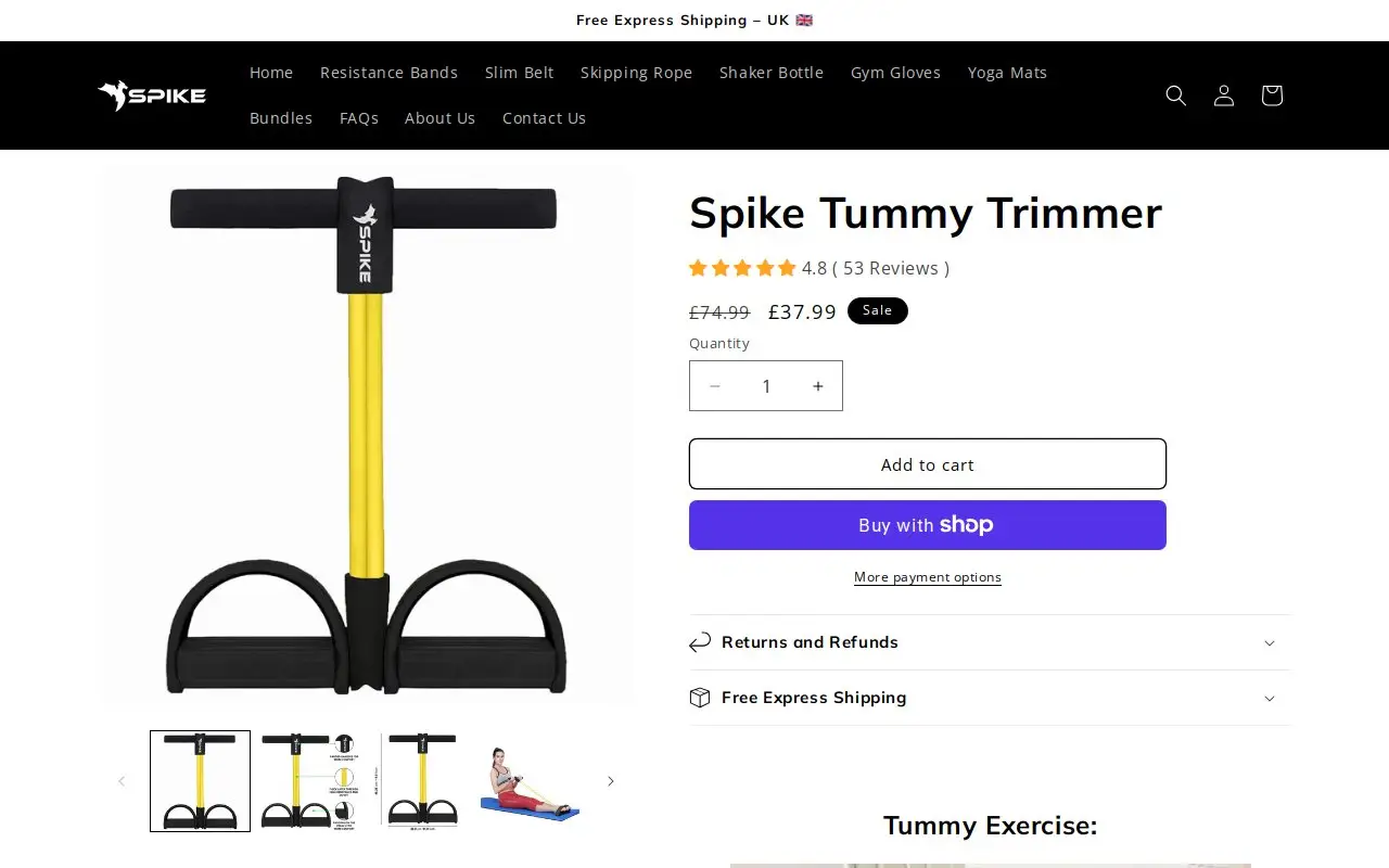 Landing page screenshot