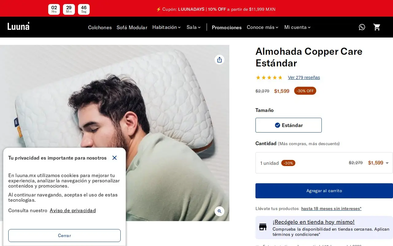 Landing page screenshot