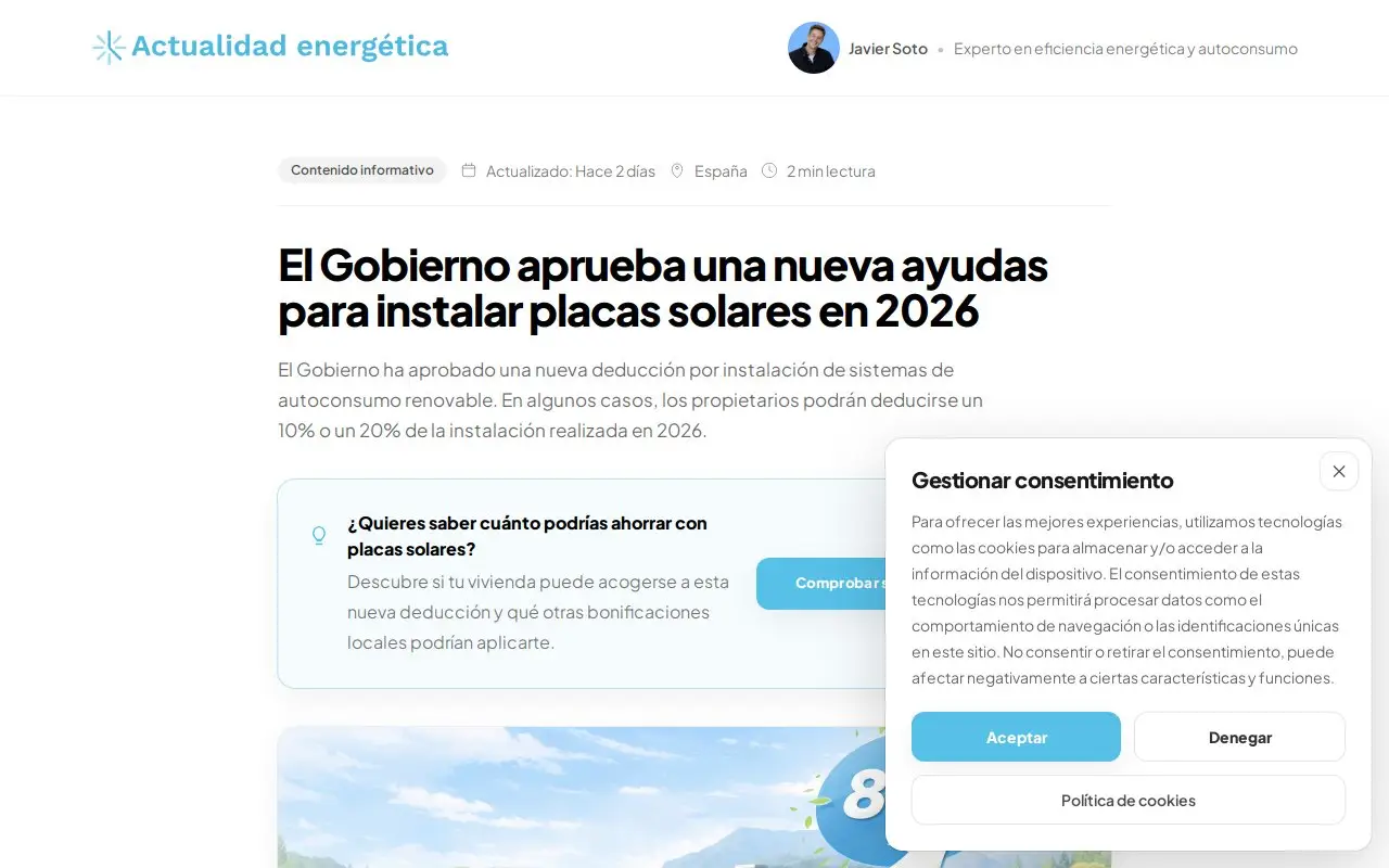 Landing page screenshot