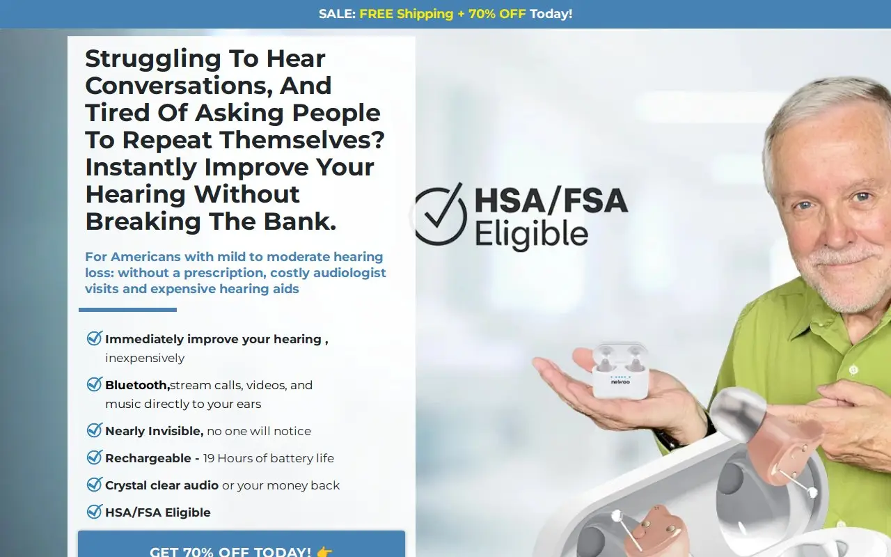 Landing page screenshot
