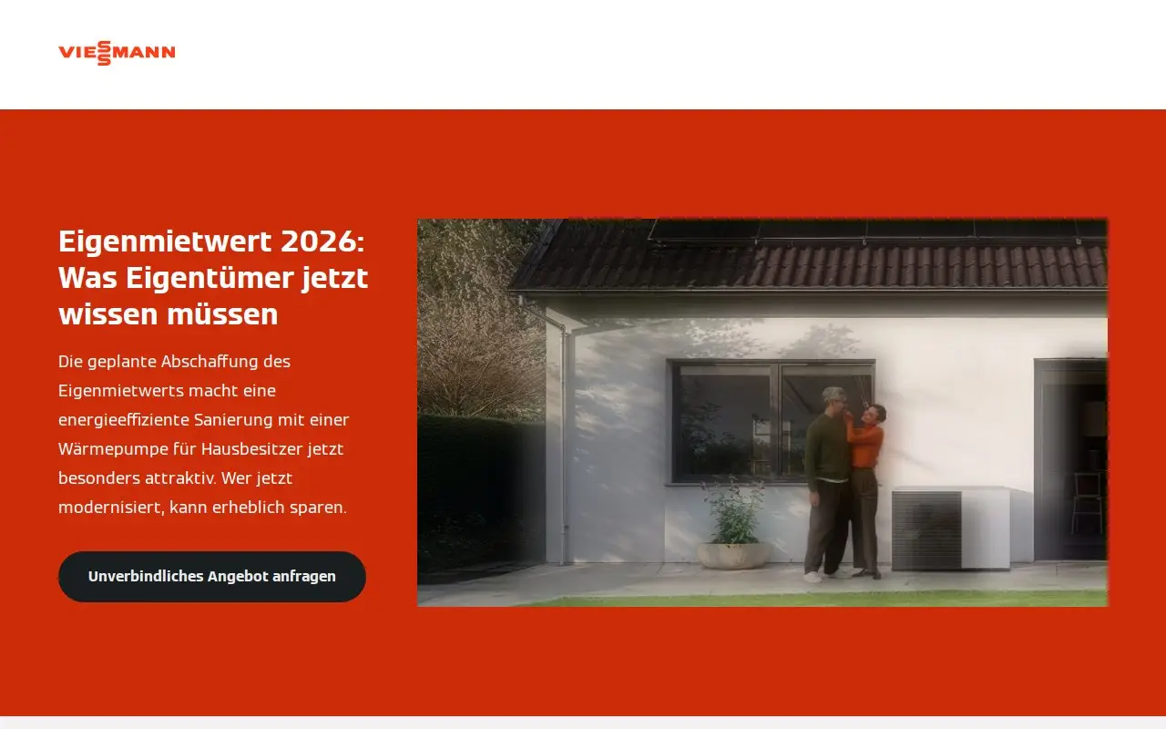 Landing page screenshot