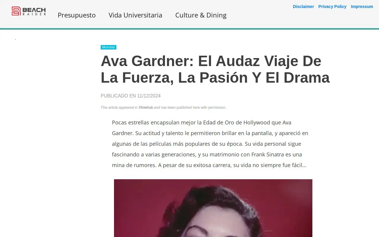 Landing page screenshot