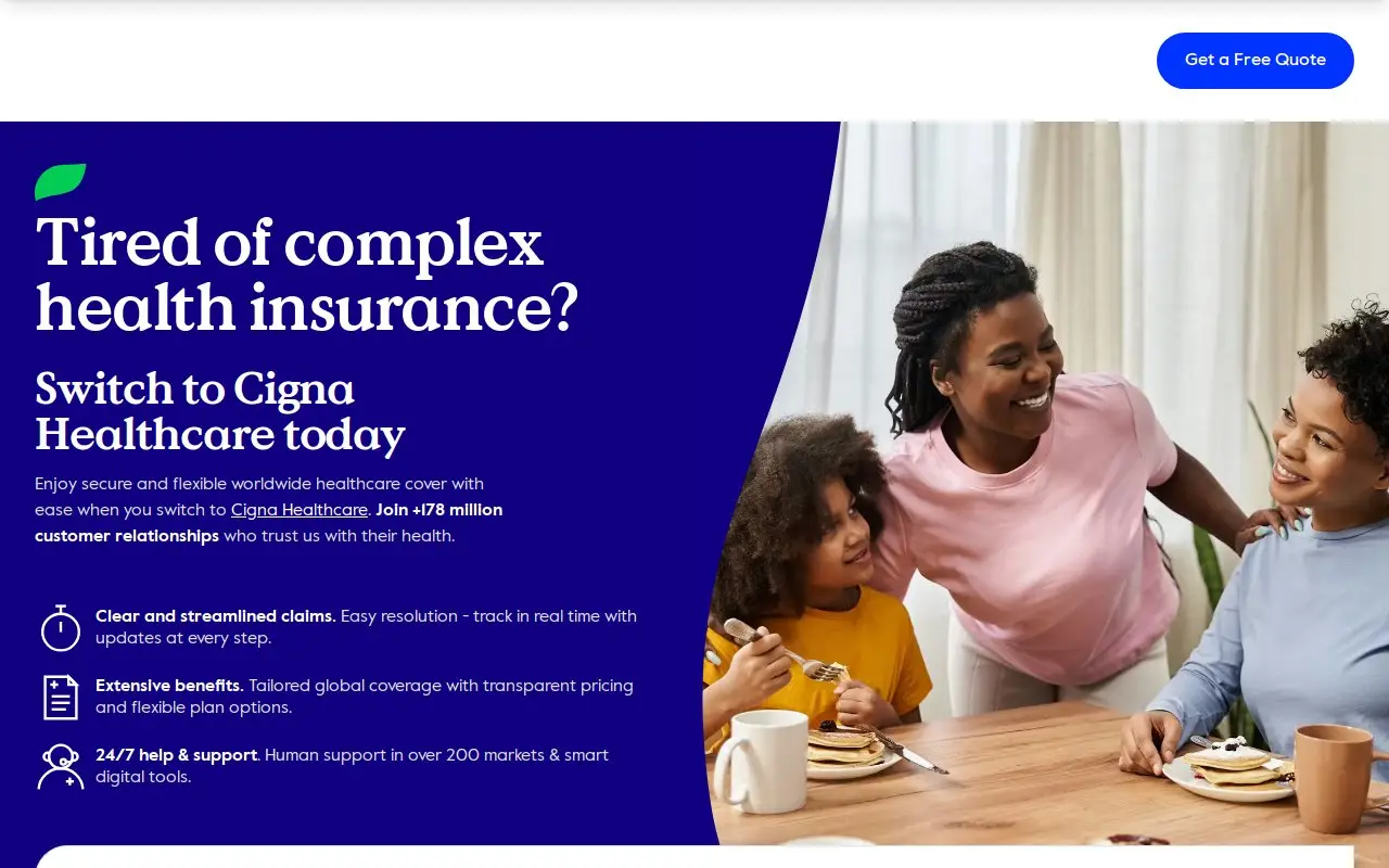 Landing page screenshot