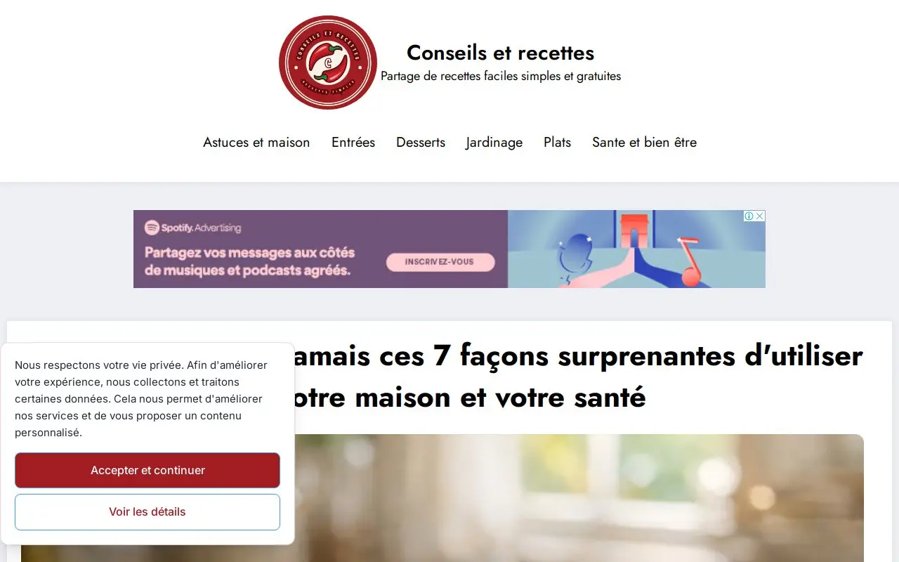 Landing page screenshot