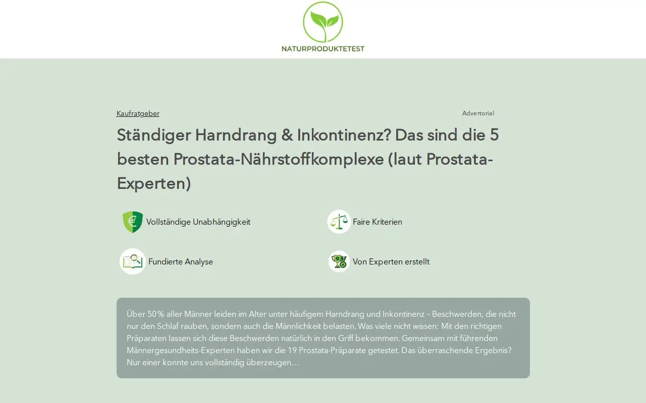 Landing page screenshot