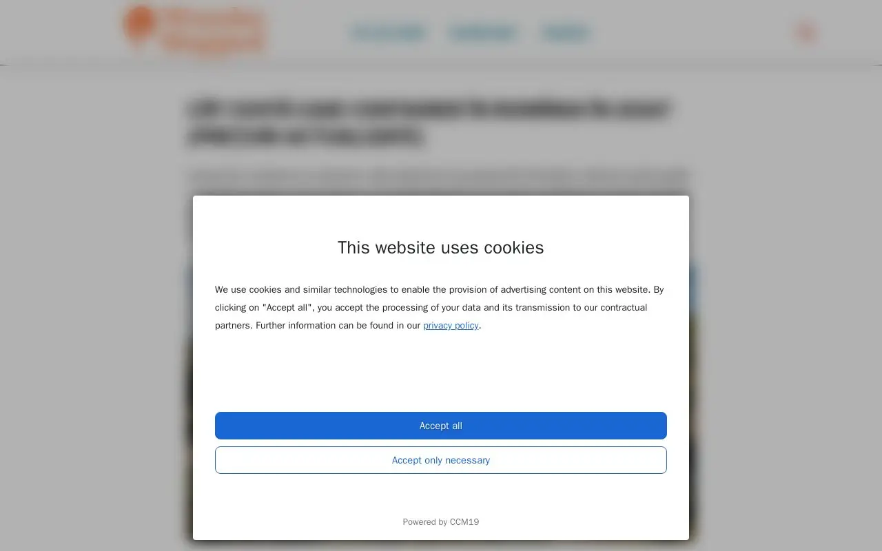 Landing page screenshot