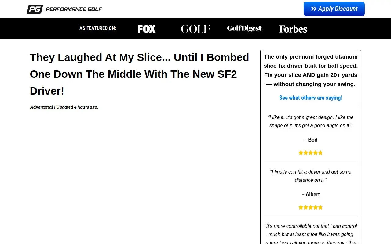 Landing page screenshot