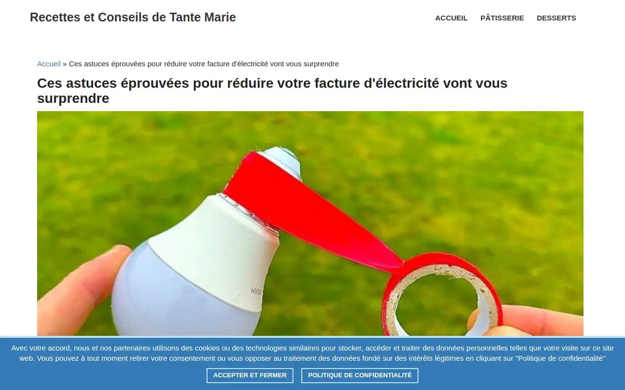 Landing page screenshot
