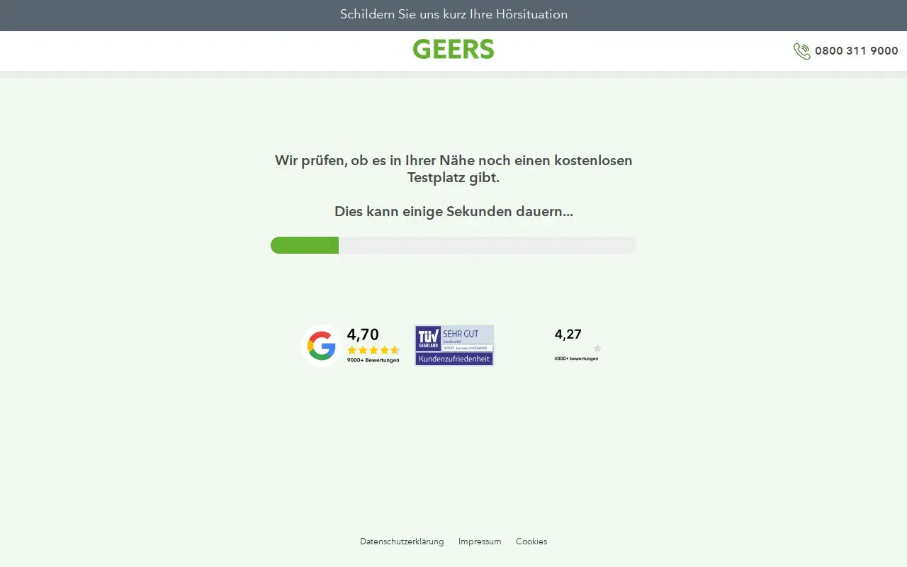 Landing page screenshot
