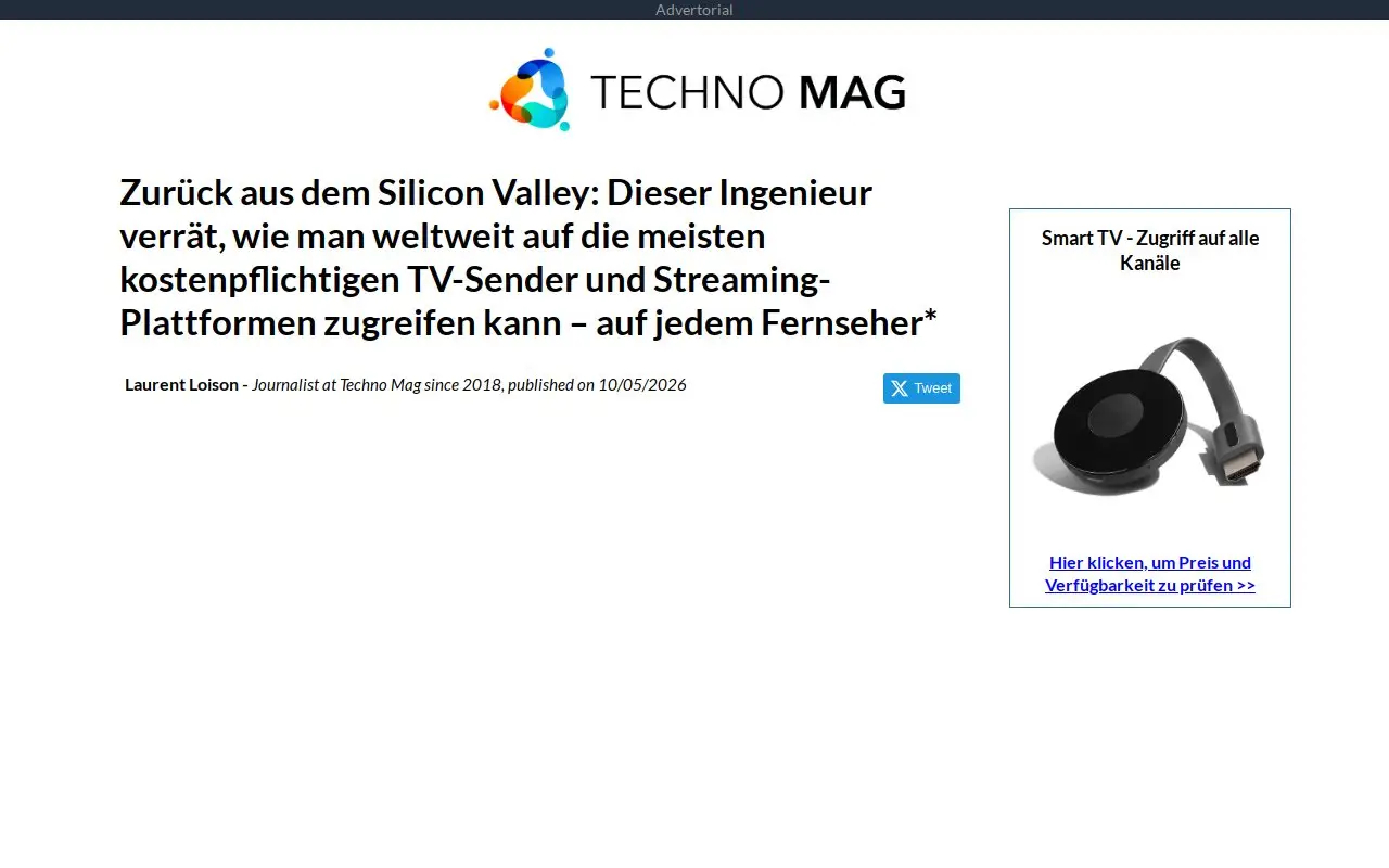 Landing page screenshot