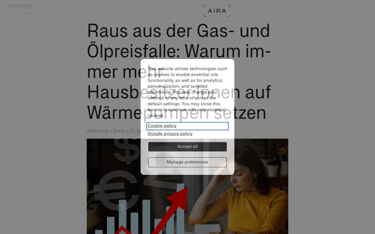 Landing page screenshot
