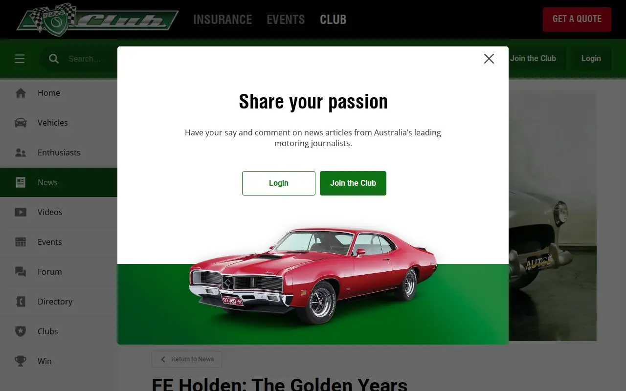 Landing page screenshot