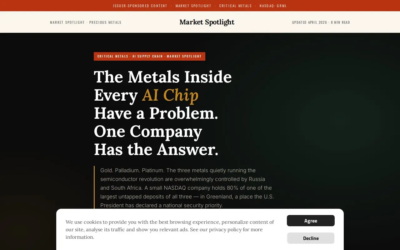 Landing page screenshot