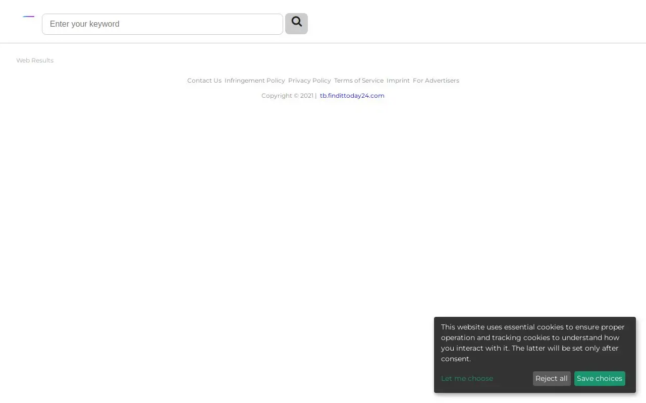 Landing page screenshot