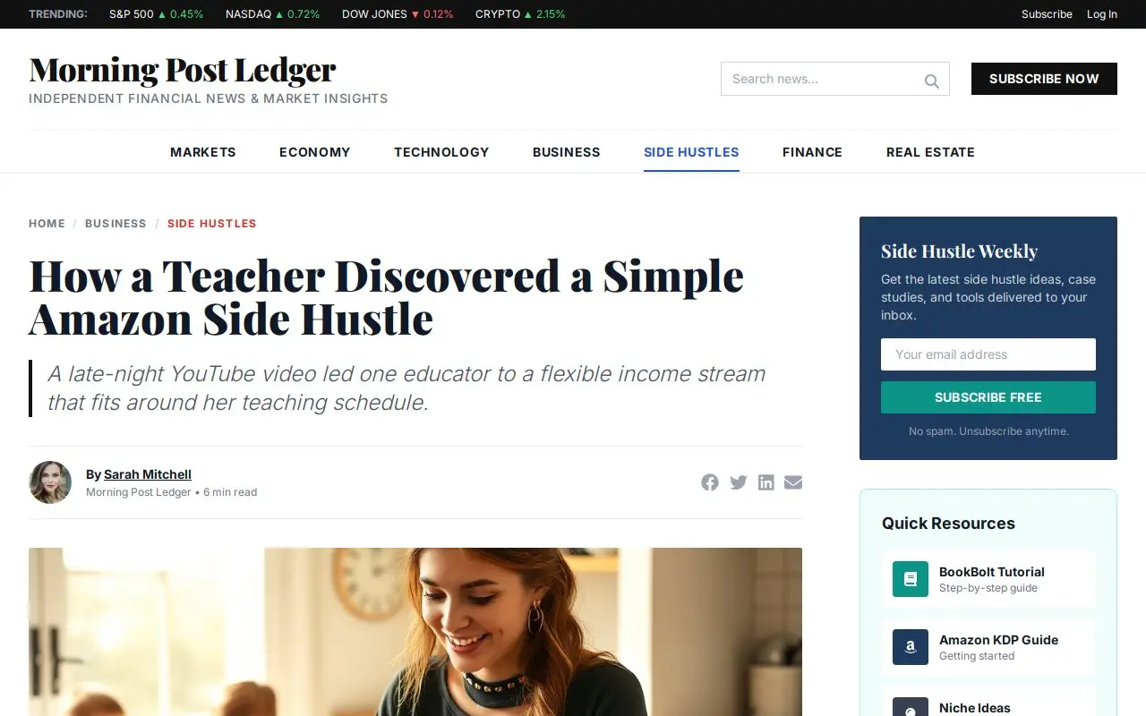 Landing page screenshot