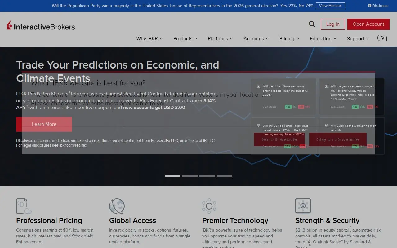 Landing page screenshot