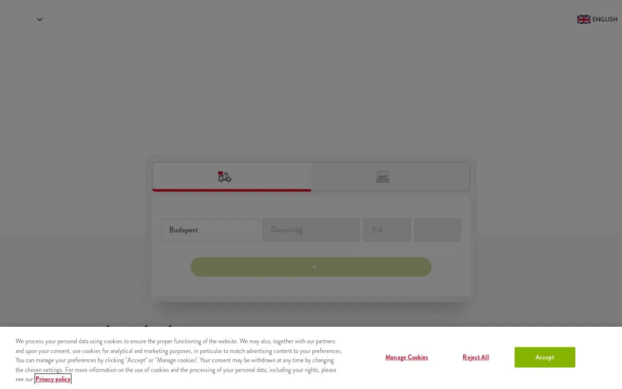 Landing page screenshot
