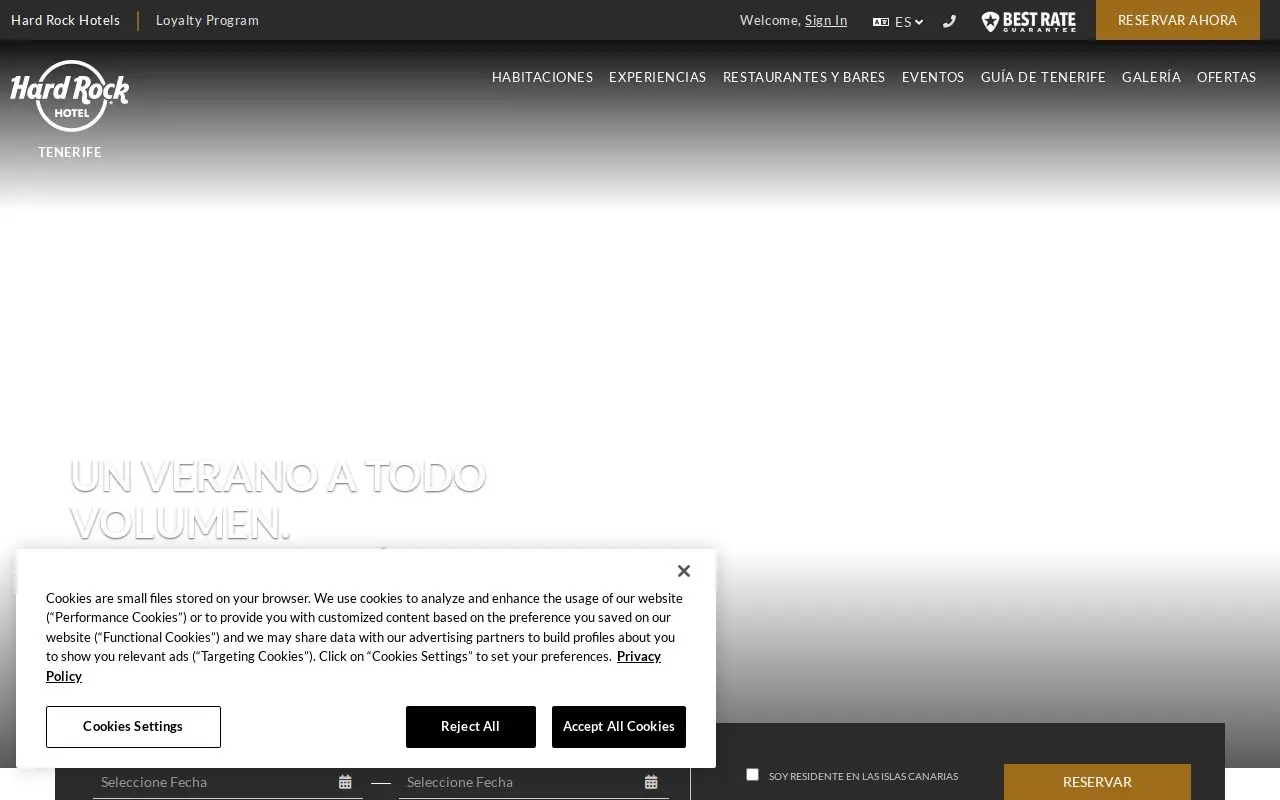 Landing page screenshot
