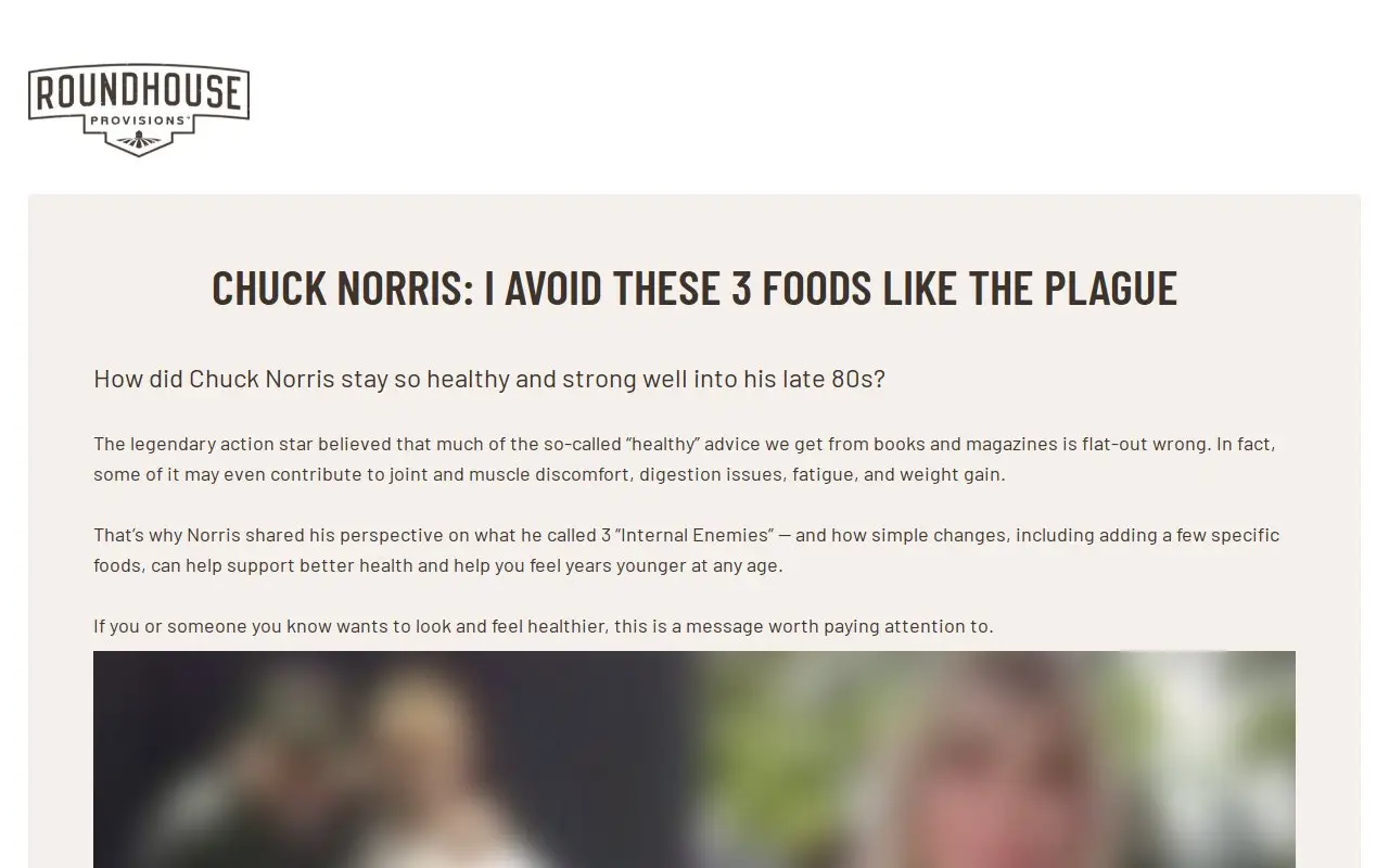 Landing page screenshot