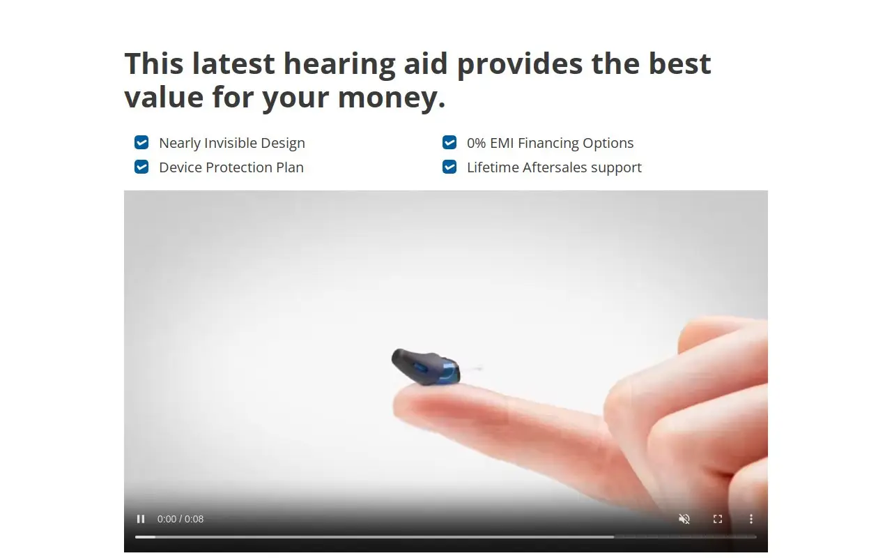 Landing page screenshot