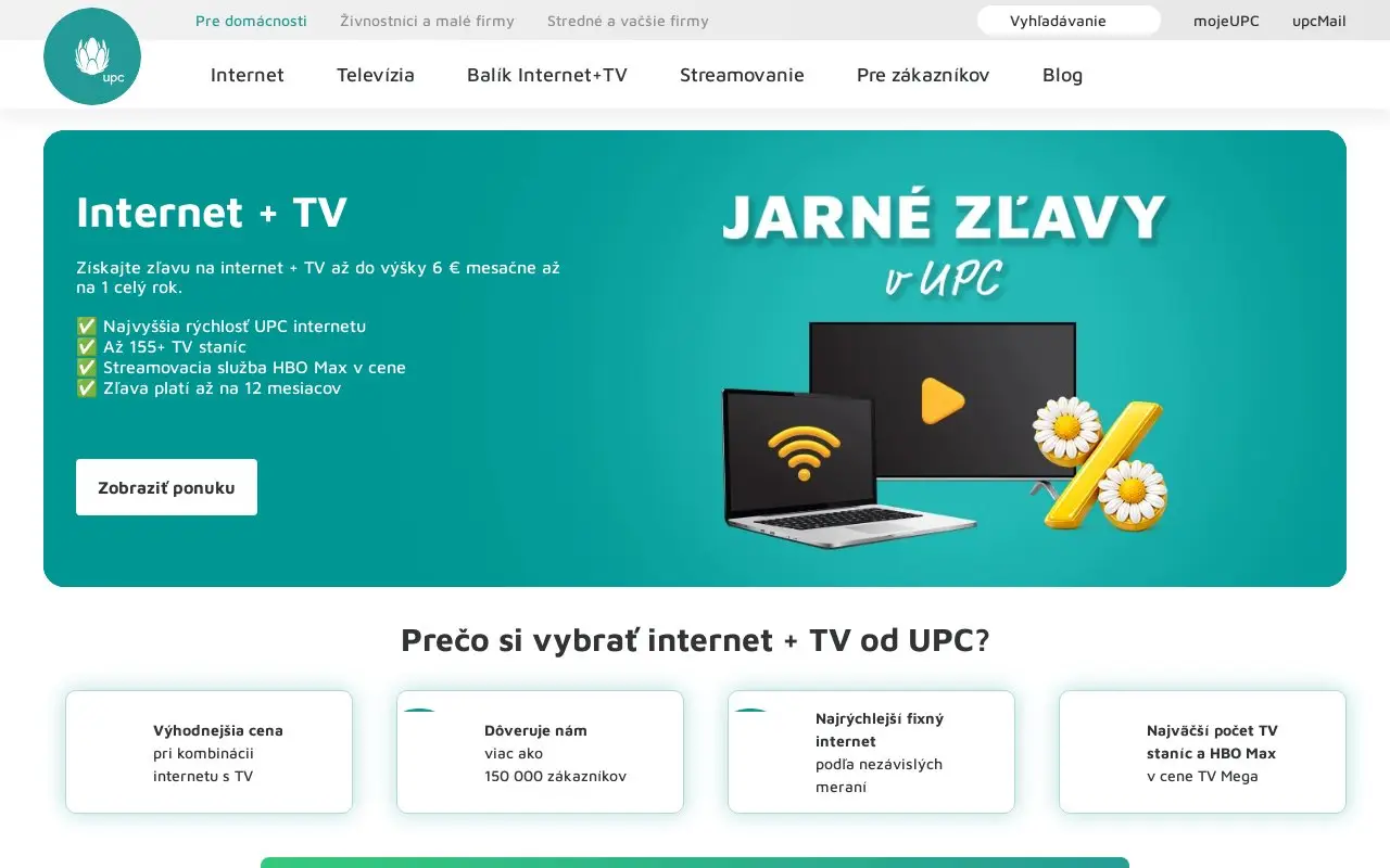 Landing page screenshot