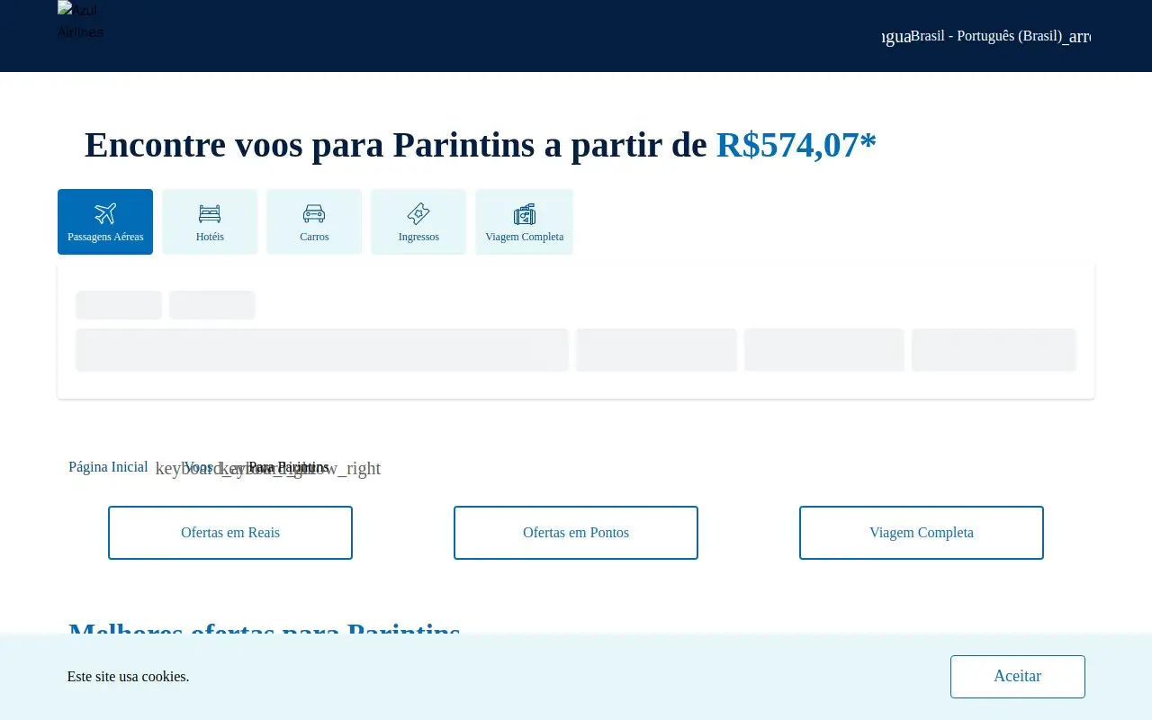 Landing page screenshot