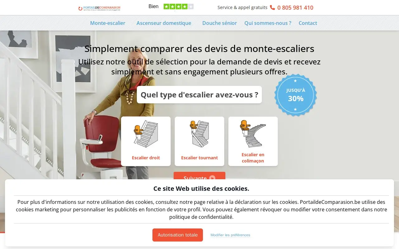 Landing page screenshot