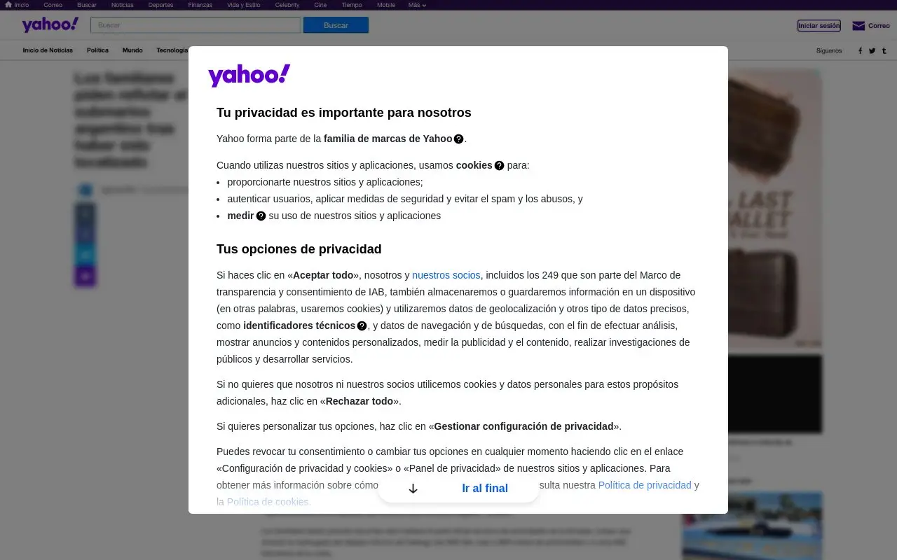 Landing page screenshot