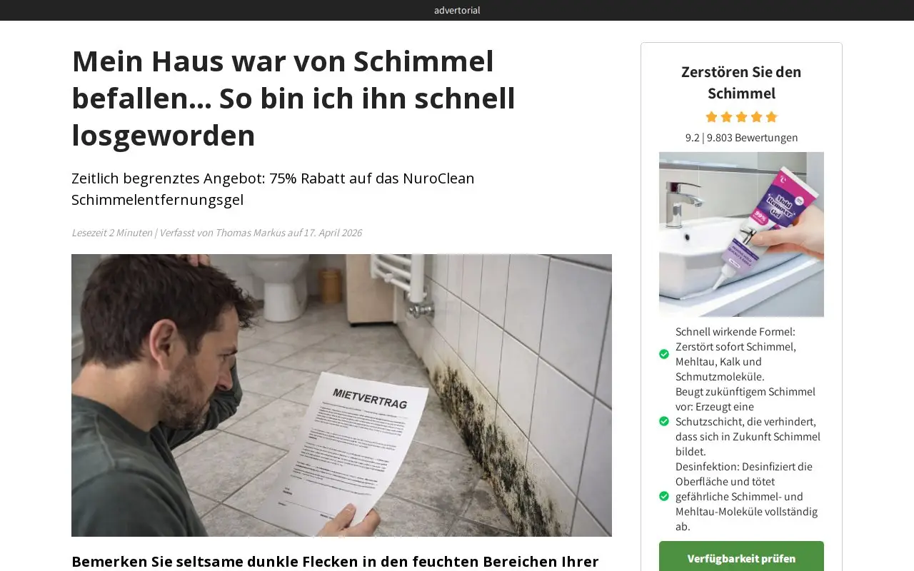 Landing page screenshot