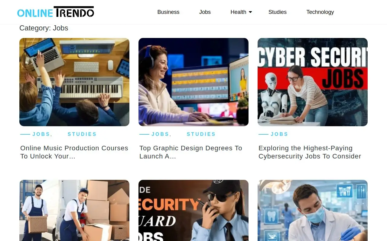 Landing page screenshot