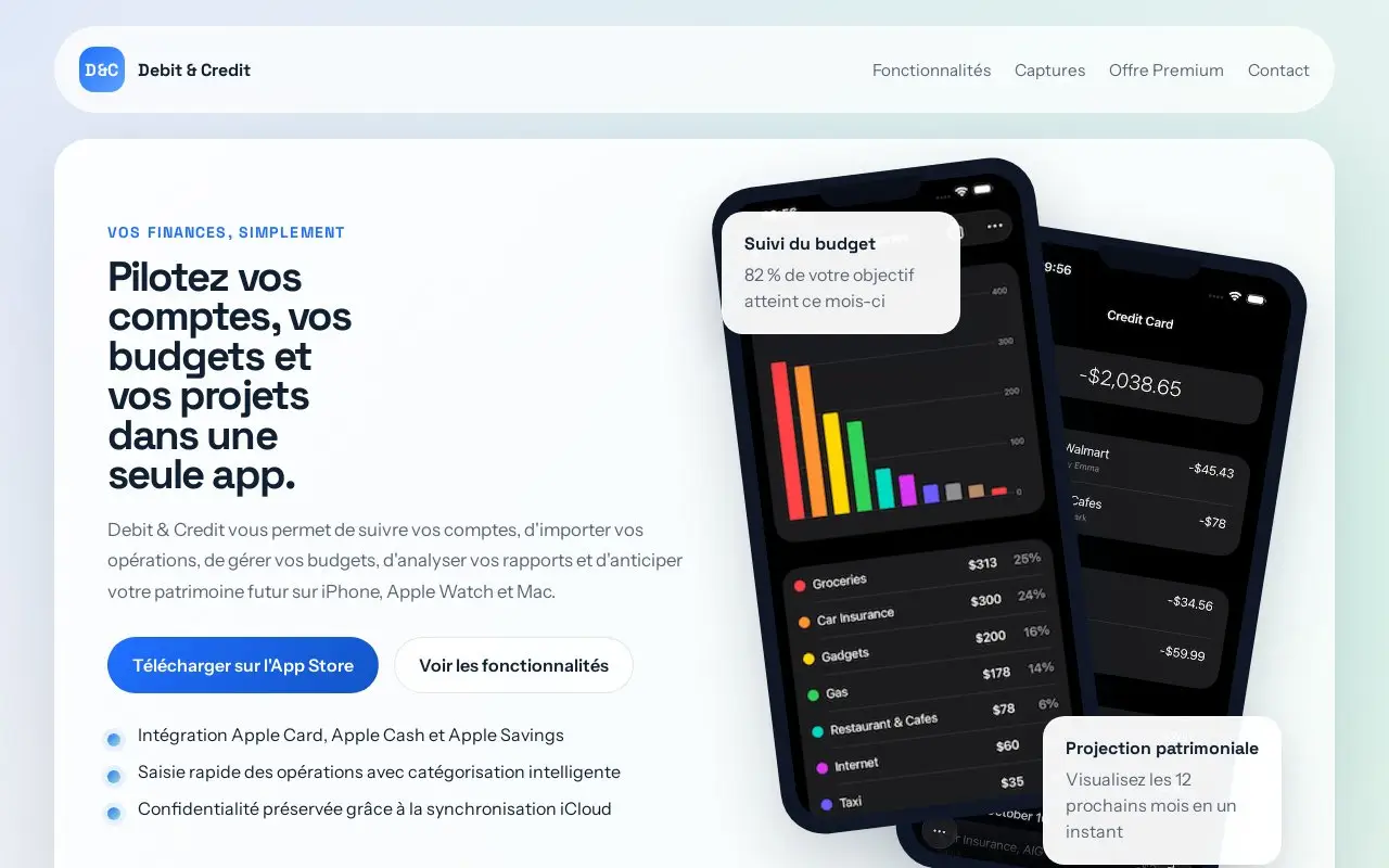 Landing page screenshot