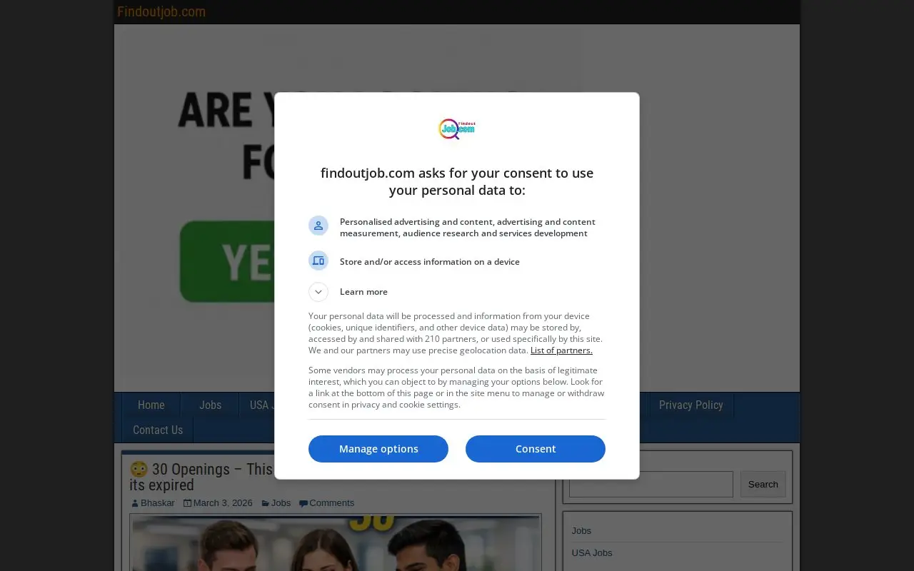 Landing page screenshot