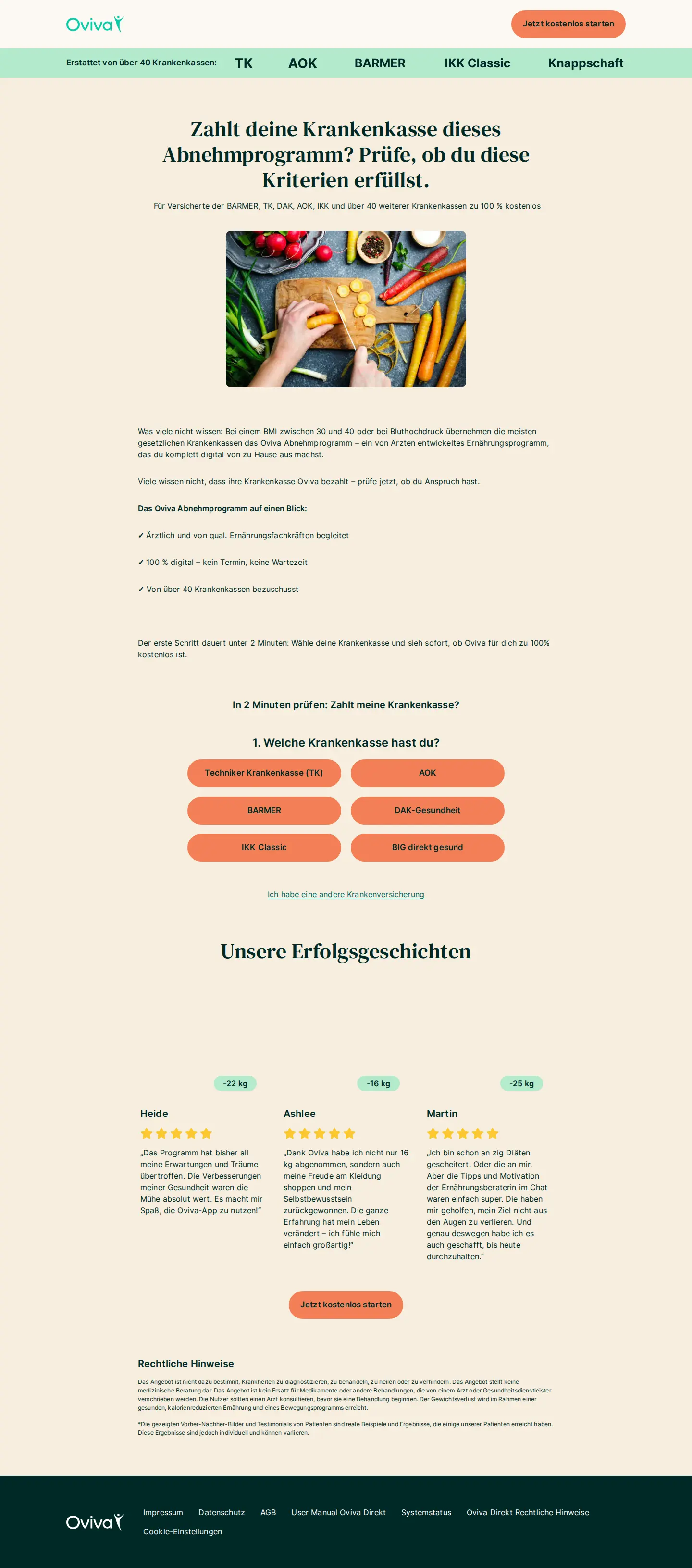 Landing page screenshot