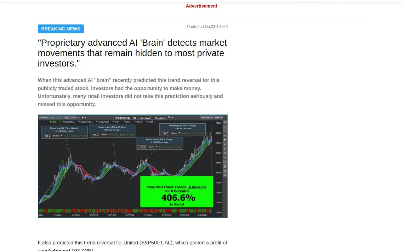 Landing page screenshot