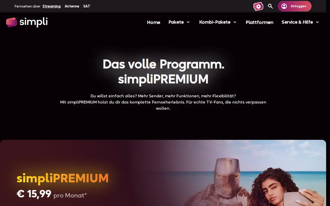 Landing page screenshot