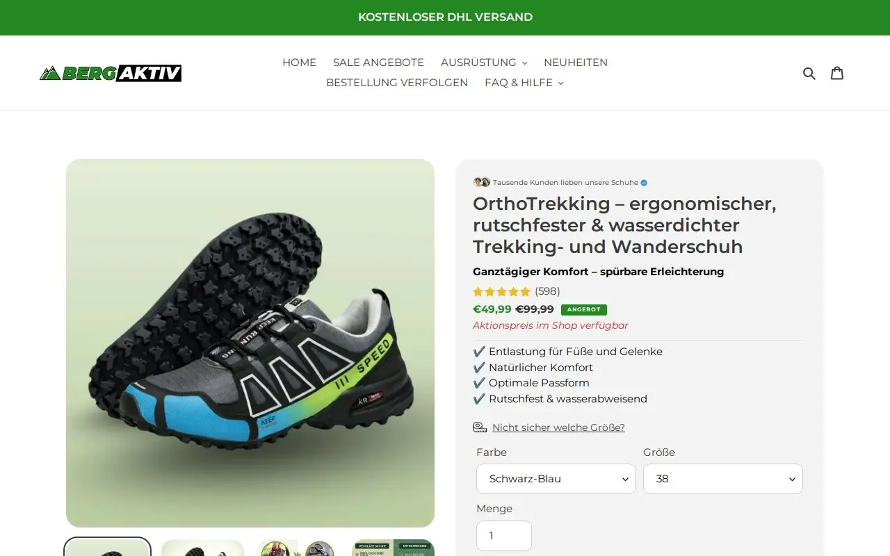 Landing page screenshot