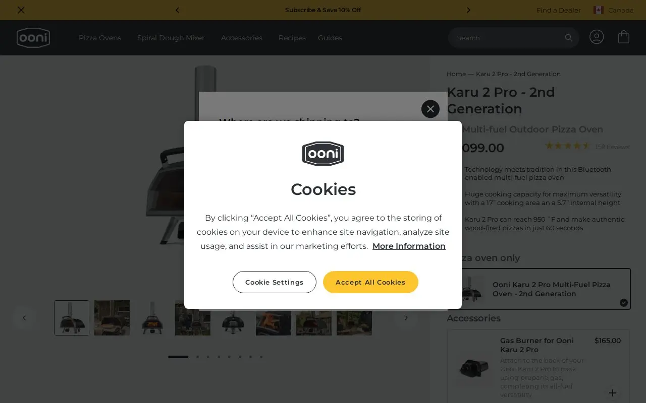 Landing page screenshot